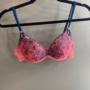Pink and Blue Victoria Secret push-up bra